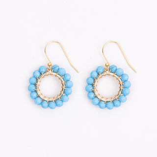 SMALL ROUND GEM EARRINGS