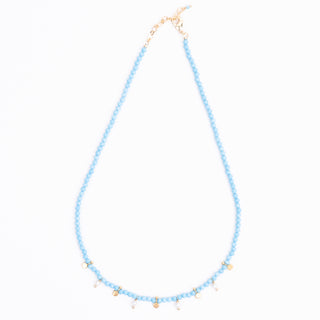 TURQUOISE DISC FULL GEM NECKLACE