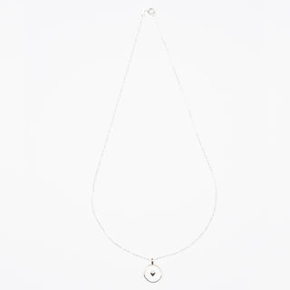 ENAMEL DISC NECKLACE SILVER