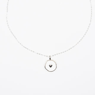 ENAMEL DISC NECKLACE SILVER