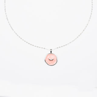 ENAMEL DISC NECKLACE SILVER
