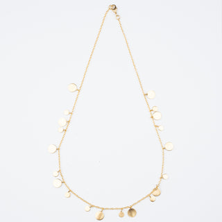 BRUSHED GOLD DISC NECKLACE