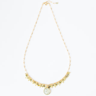 PERIDOT CLUSTER BEZEL NECKLACE
