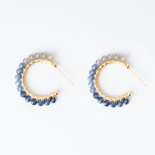 LABRADORITE SIMPLE HOOPS