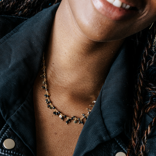 ONYX OMBRE CLUSTER NECKLACE