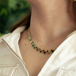 GREEN APATITE OMBRE CLUSTER NECKLACE