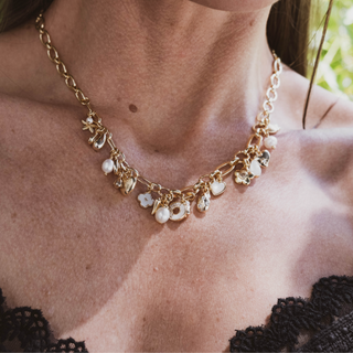 PEARL CLUSTER CHARM PEARL NECKLACE