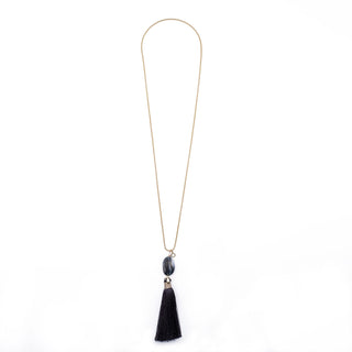 SARDONYX STONE TASSEL NECKLACE