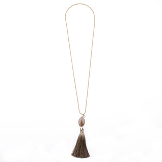 AGATE STONE TASSEL NECKLACE