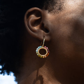 TOURMALINE FORWARD FACING HOOPS