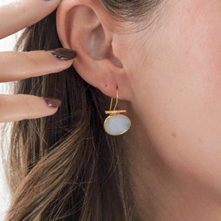 MOONSTONE T-BAR EARRINGS